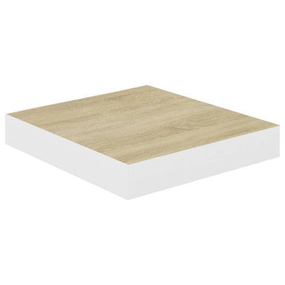 Mensole a Muro 4 pz Rovere e Bianco 23x23,5x3,8 cm in MDF - homemem39