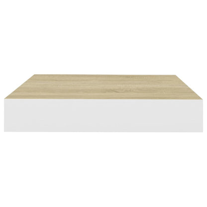 Mensole a Muro 4 pz Rovere e Bianco 23x23,5x3,8 cm in MDF - homemem39