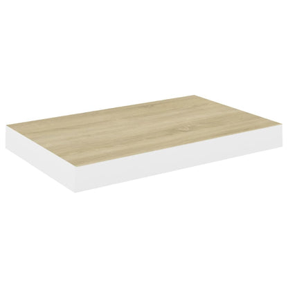 Scaffali a Parete 2 pz Rovere e Bianco 40x23x3,8 cm in MDF - homemem39