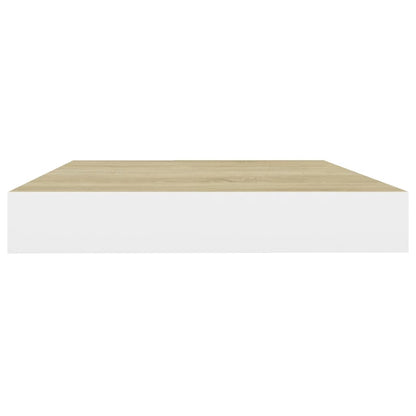 Scaffali a Parete 2 pz Rovere e Bianco 50x23x3,8 cm in MDF - homemem39