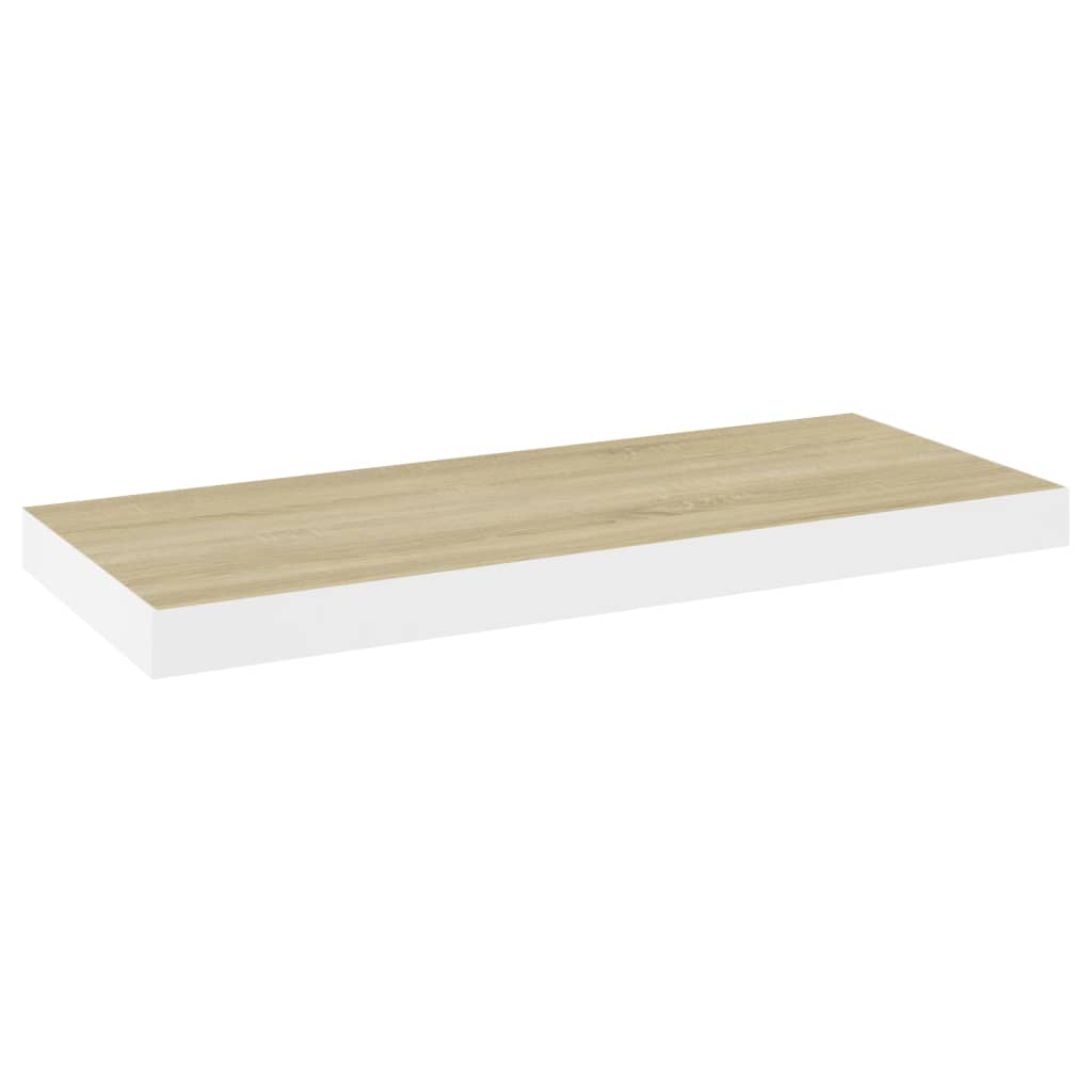 Scaffali a Parete 2 pz Rovere e Bianco 60x23,5x3,8 cm in MDF - homemem39