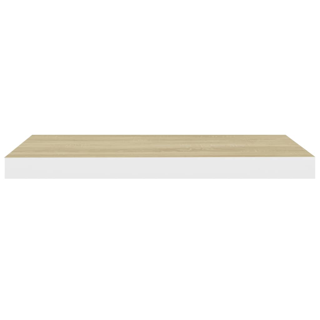 Scaffali a Parete 2 pz Rovere e Bianco 60x23,5x3,8 cm in MDF - homemem39