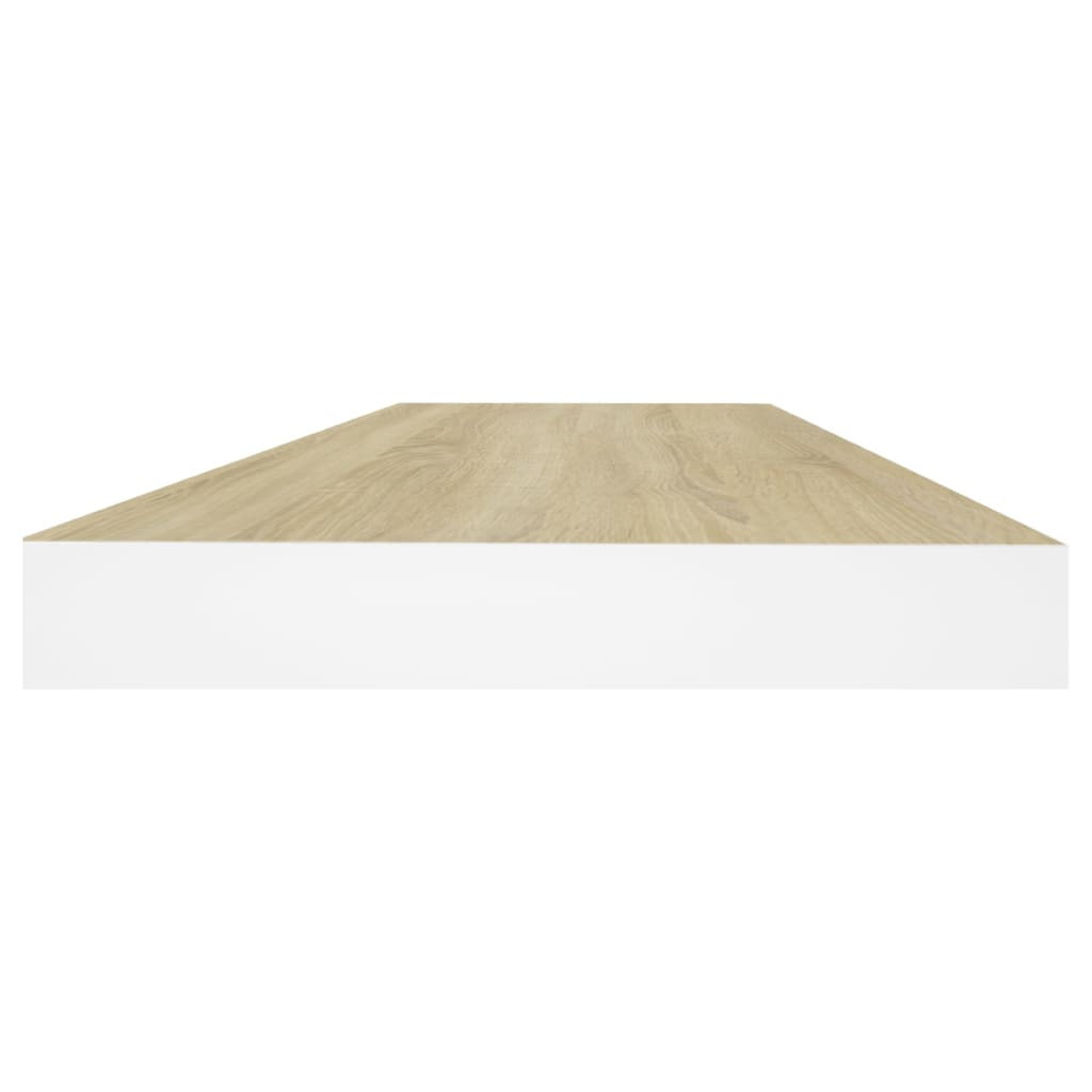 Scaffali a Parete 2 pz Rovere e Bianco 60x23,5x3,8 cm in MDF - homemem39