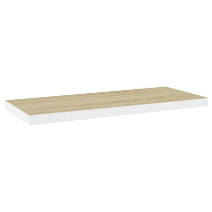 Scaffale a Parete Rovere e Bianco 80x23,5x3,8 cm in MDF - homemem39