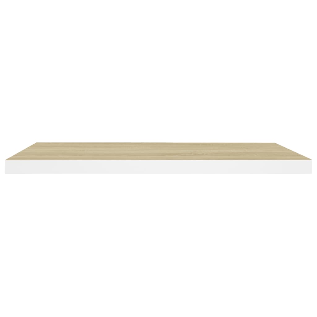 Scaffali a Parete 2 pz Rovere e Bianco 80x23,5x3,8 cm in MDF - homemem39