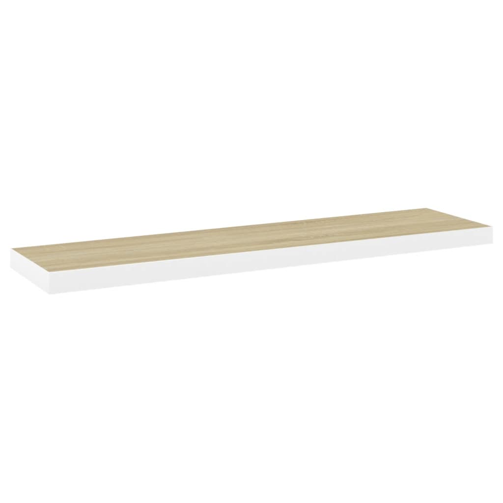 Scaffali a Parete 2 pz Rovere e Bianco 90x23,5x3,8 cm in MDF - homemem39