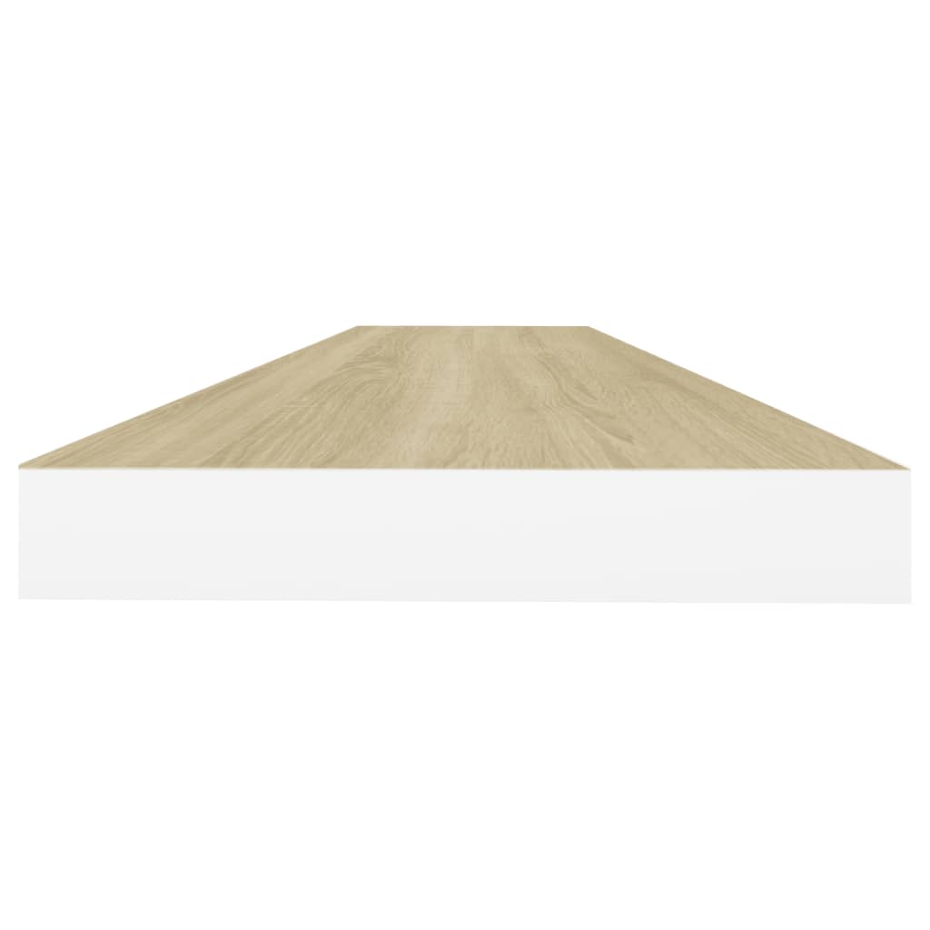 Scaffali a Parete 2 pz Rovere e Bianco 90x23,5x3,8 cm in MDF - homemem39