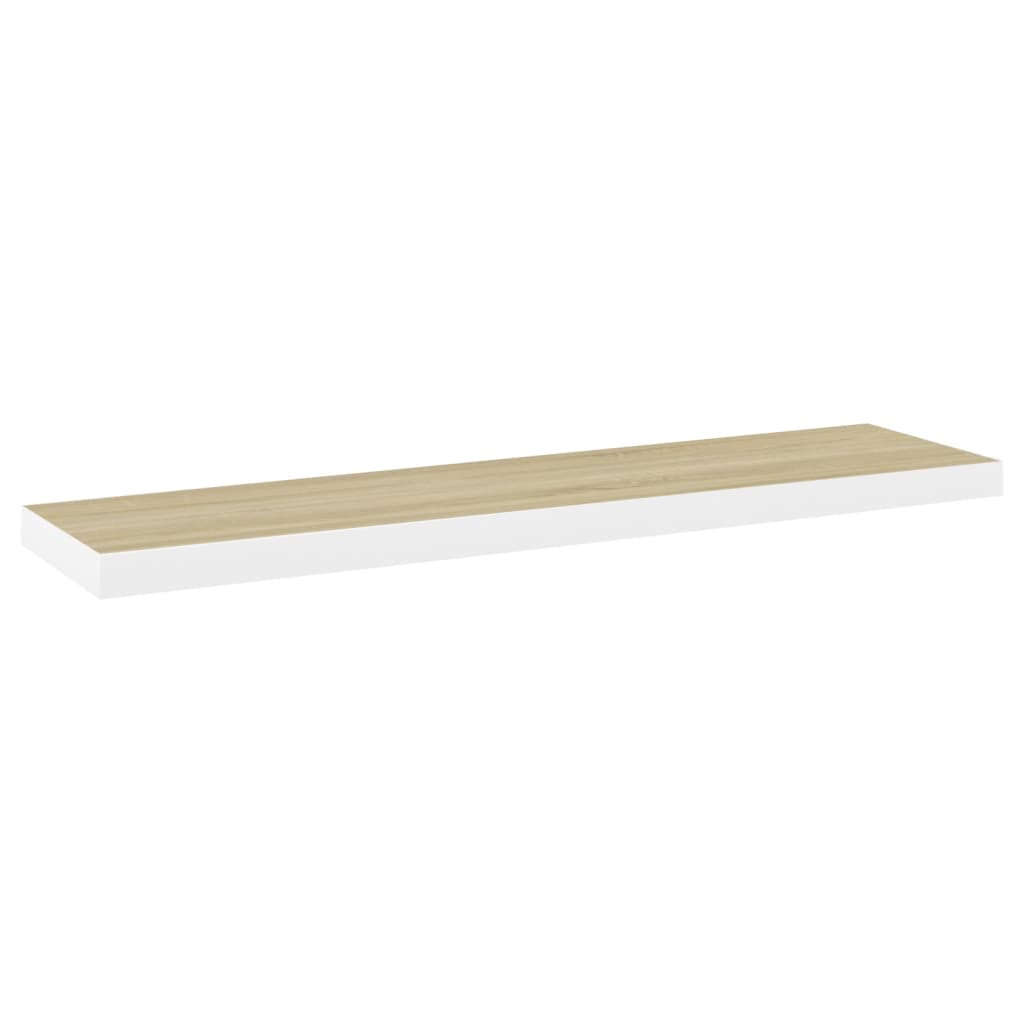 Scaffali a Parete 4 pz Rovere e Bianco 90x23,5x3,8 cm in MDF - homemem39