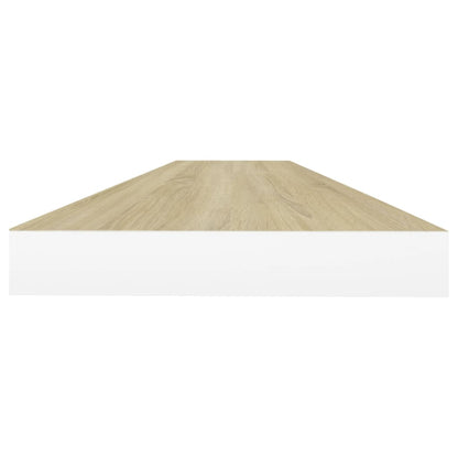 Scaffali a Parete 4 pz Rovere e Bianco 90x23,5x3,8 cm in MDF - homemem39