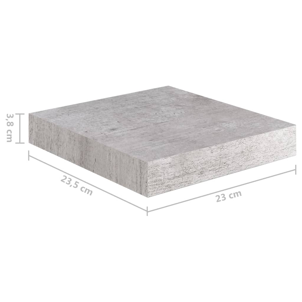 Scaffale a Parete Grigio Cemento 23x23,5x3,8 cm in MDF - homemem39