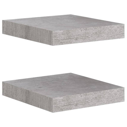 Mensole a Muro 2 pz Grigio Cemento 23x23,5x3,8 cm in MDF - homemem39