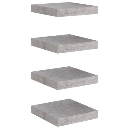 Mensole a Muro 4 pz Grigio Cemento 23x23,5x3,8 cm in MDF - homemem39