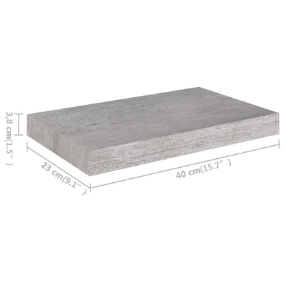 Scaffali a Parete 2 pz Grigio Cemento 40x23x3,8 cm in MDF - homemem39