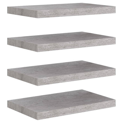 Scaffali a Parete 4 pz Grigio Cemento 50x23x3,8 cm in MDF - homemem39