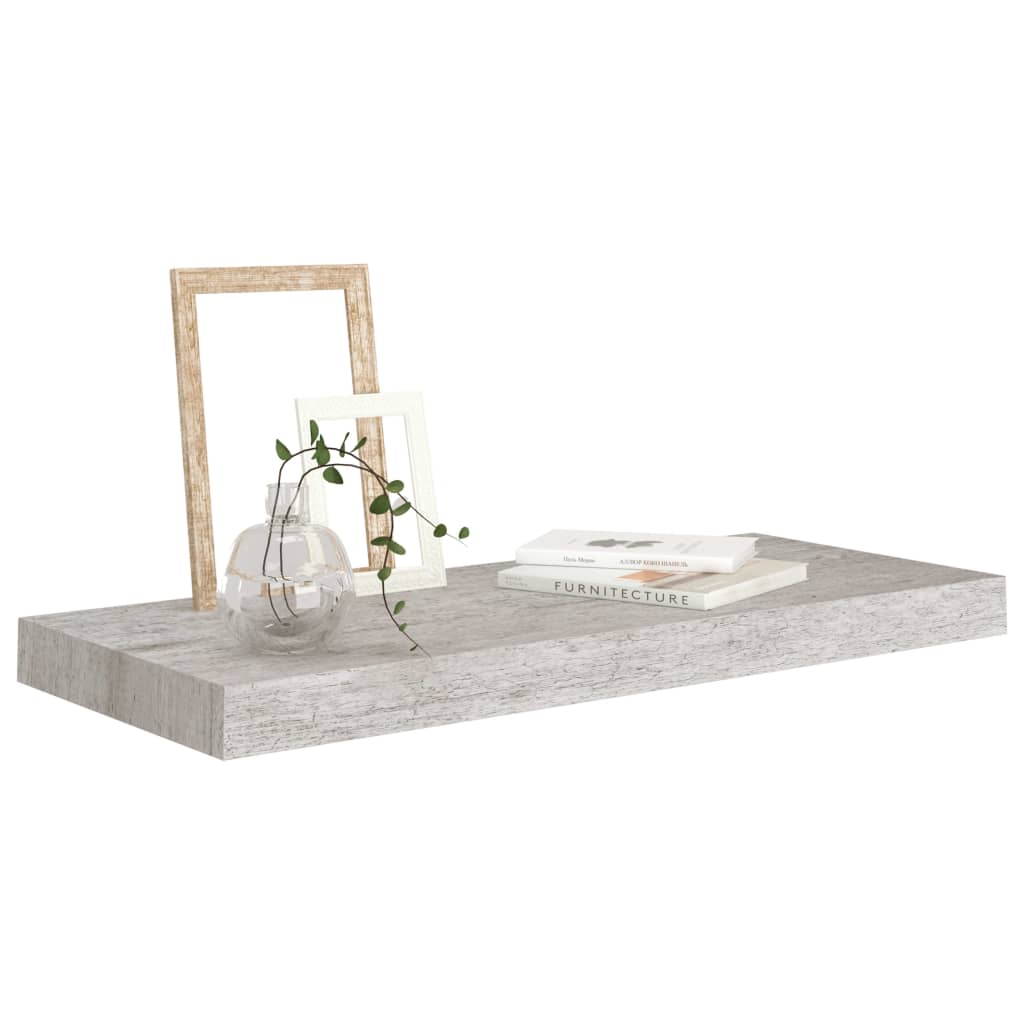 Scaffali a Parete 4 pz Grigio Cemento 60x23,5x3,8 cm in MDF - homemem39