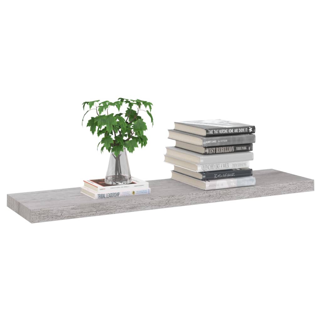 Scaffali a Parete 2 pz Grigio Cemento 90x23,5x3,8 cm in MDF - homemem39