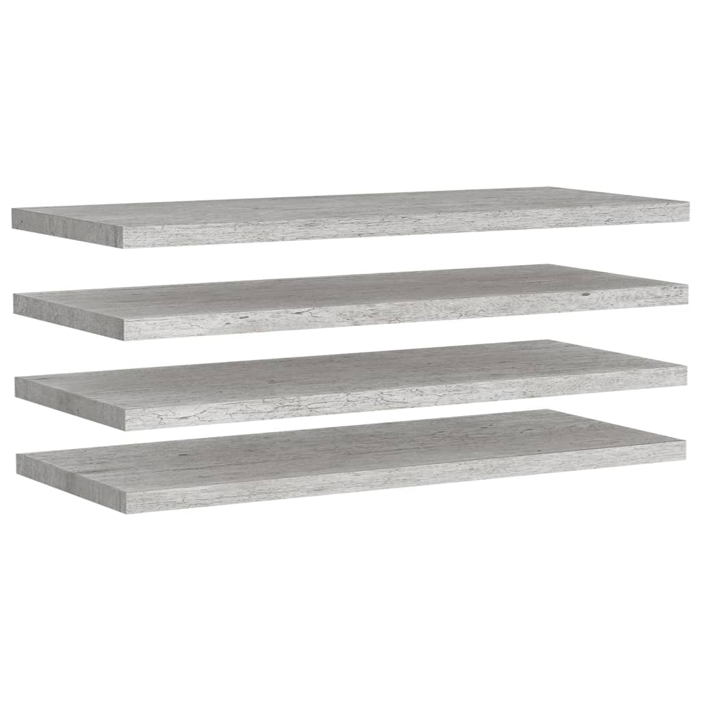 Scaffali a Parete 4 pz Grigio Cemento 90x23,5x3,8 cm in MDF - homemem39