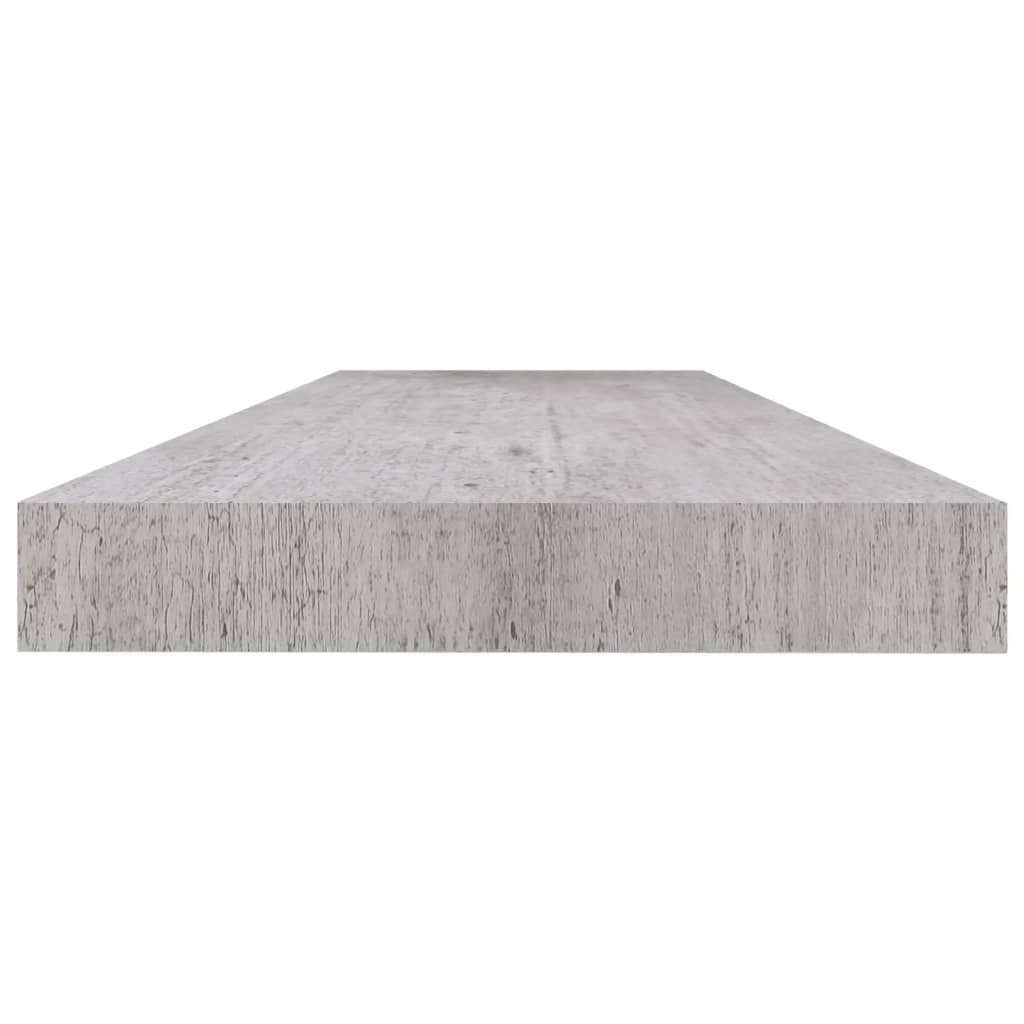 Scaffali a Parete 2 pz Grigio Cemento 120x23,5x3,8 cm in MDF - homemem39