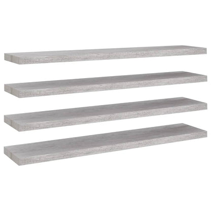 Scaffali a Parete 4 pz Grigio Cemento 120x23,5x3,8 cm in MDF - homemem39