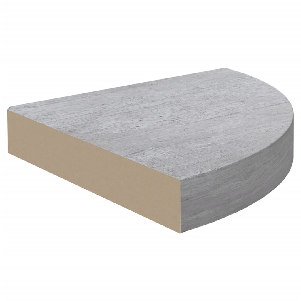 Mensola Angolare Grigio Cemento 25x25x3,8 cm in MDF - homemem39