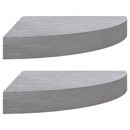 Mensole Angolari 2pz Grigio Cemento 25x25x3,8 cm in MDF - homemem39