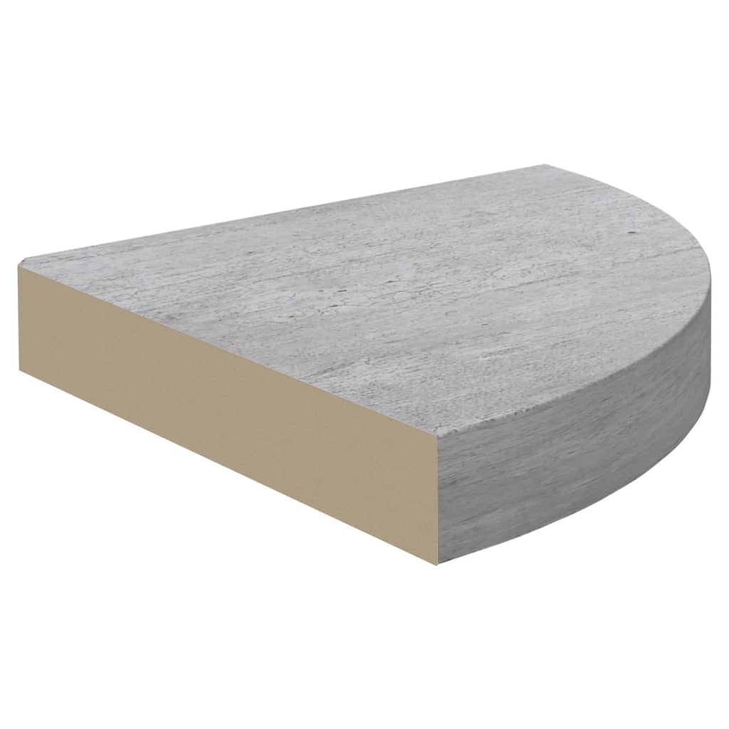 Mensole Angolari 2pz Grigio Cemento 25x25x3,8 cm in MDF - homemem39