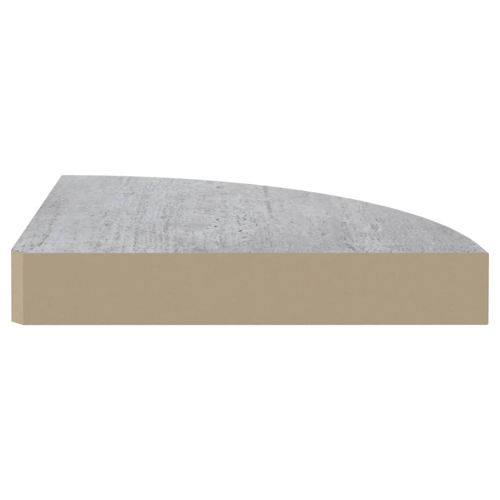 Mensole Angolari 4pz Grigio Cemento 25x25x3,8 cm in MDF - homemem39