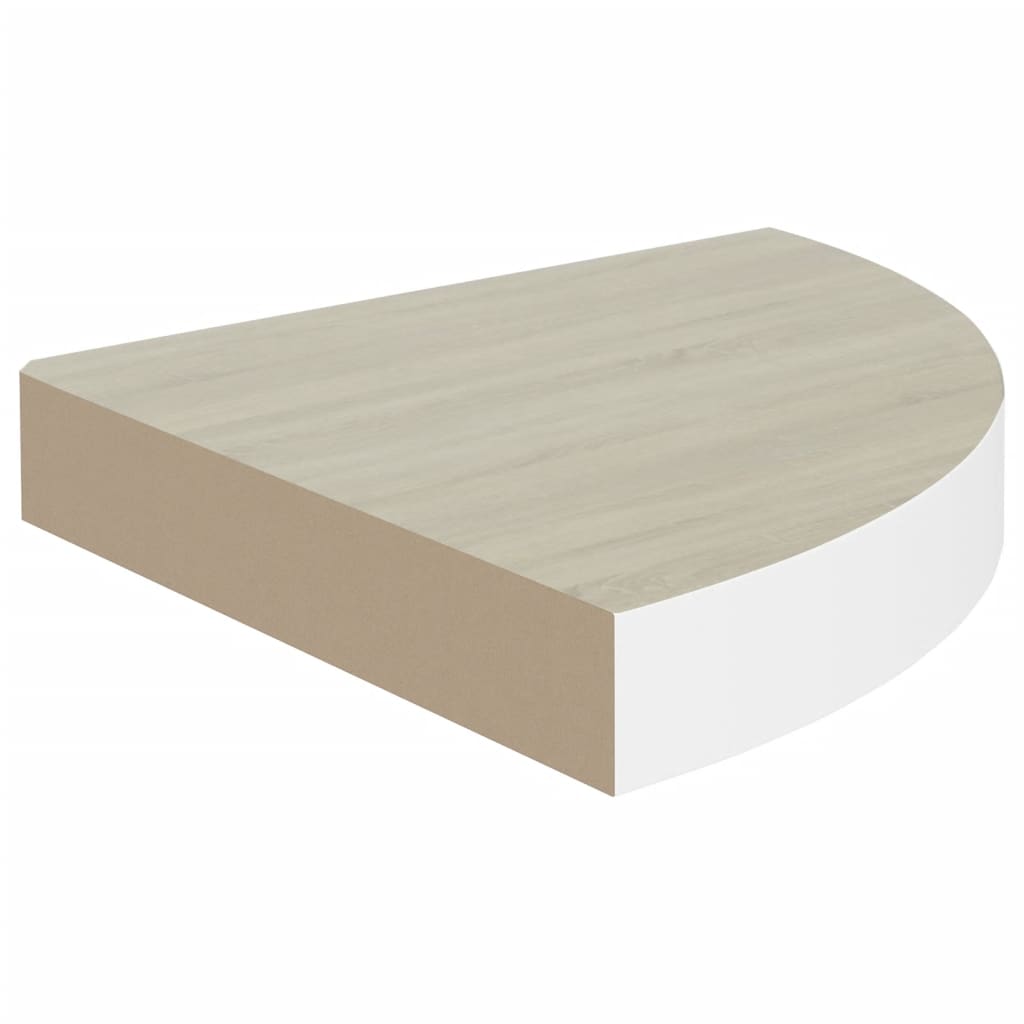 Mensola Angolare Rovere e Bianco 35x35x3,8 cm in MDF - homemem39