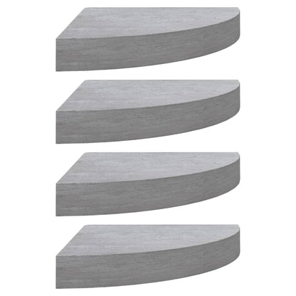 Mensole Angolari 4 pz Grigio Cemento 35x35x3,8 cm in MDF - homemem39