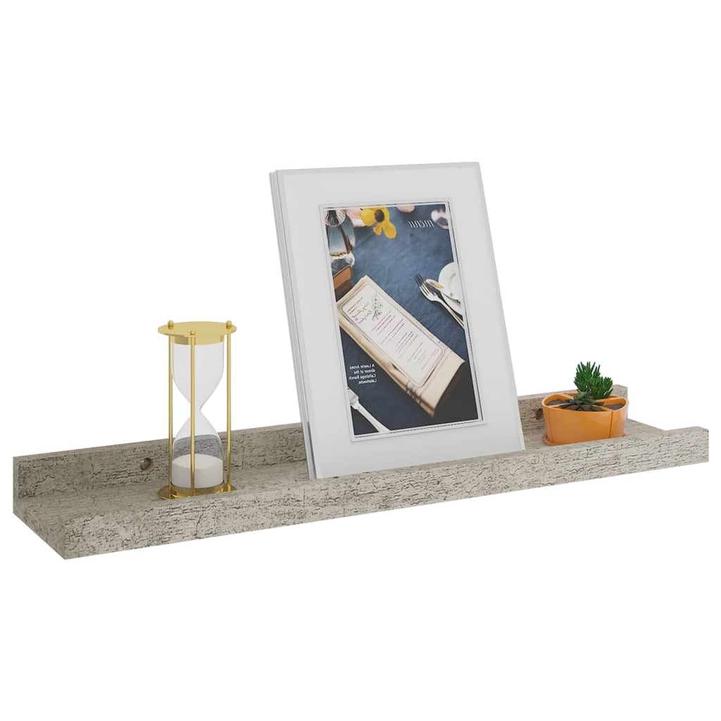 Mensole da Parete 2 pz Grigio Cemento 40x9x3 cm - homemem39