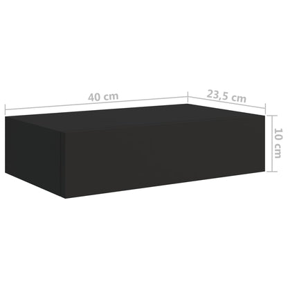 Scaffali con Cassetti da Parete 2pz Nero 40x23,5x10 cm in MDF - homemem39