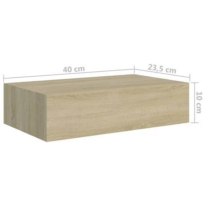 Scaffali con Cassetti da Parete 2pz Rovere 40x23,5x10 cm in MDF - homemem39