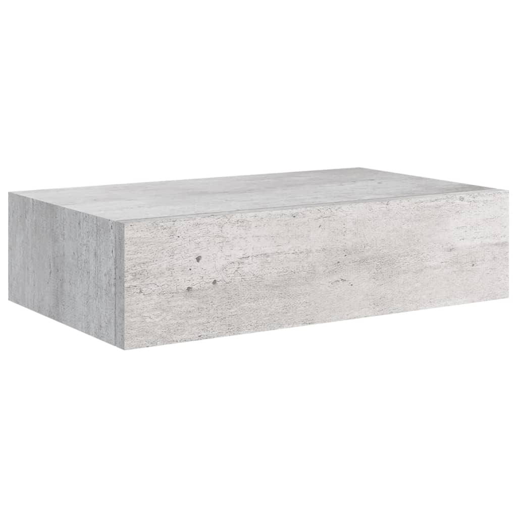 Scaffale con Cassetti da Parete Grigio Cemento 40x23,5x10cm MDF - homemem39