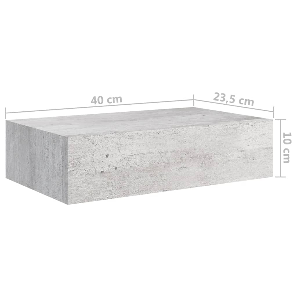 Scaffali Cassetti a Muro 2 pz Grigio Cemento 40x23,5x10cm MDF - homemem39