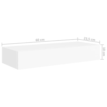 Scaffale con Cassetti da Parete Bianco 60x23,5x10 cm in MDF - homemem39