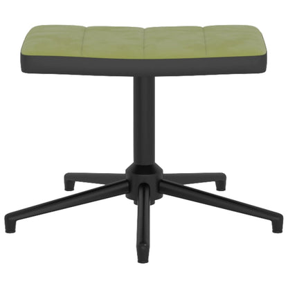 Poltrona Relax con Poggiapiedi Verde Chiaro in Velluto e PVC - homemem39