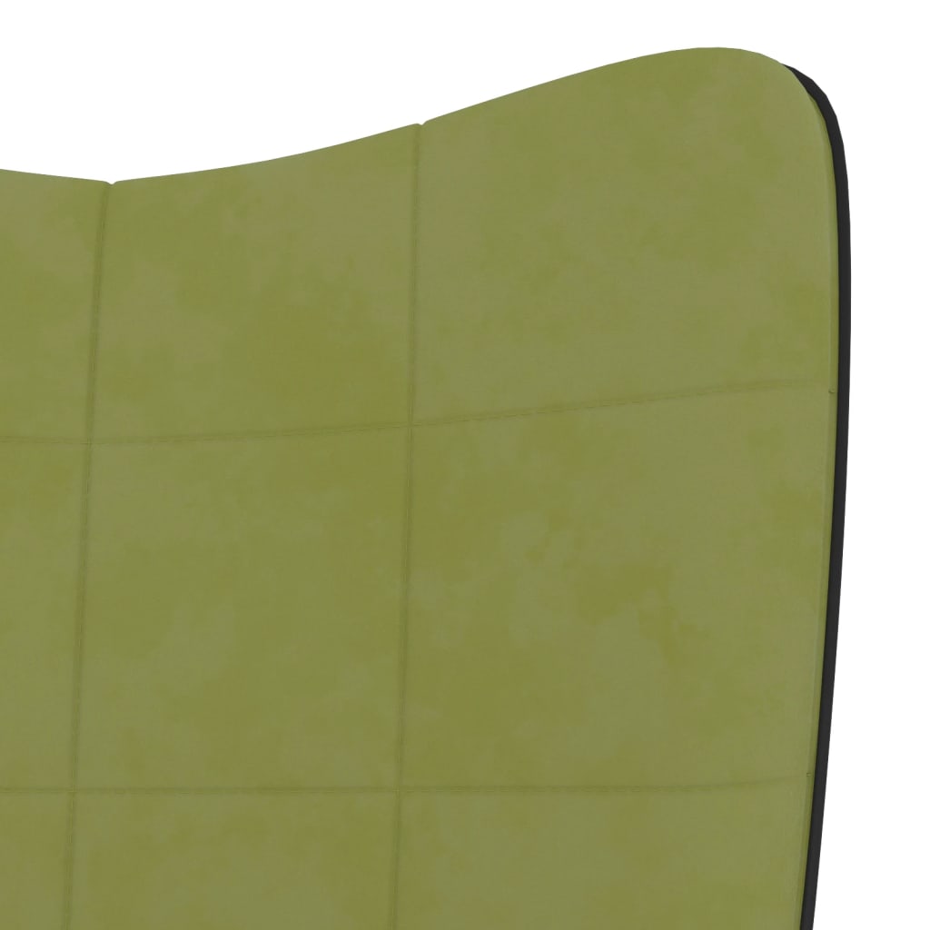 Poltrona Relax con Poggiapiedi Verde Chiaro in Velluto e PVC - homemem39