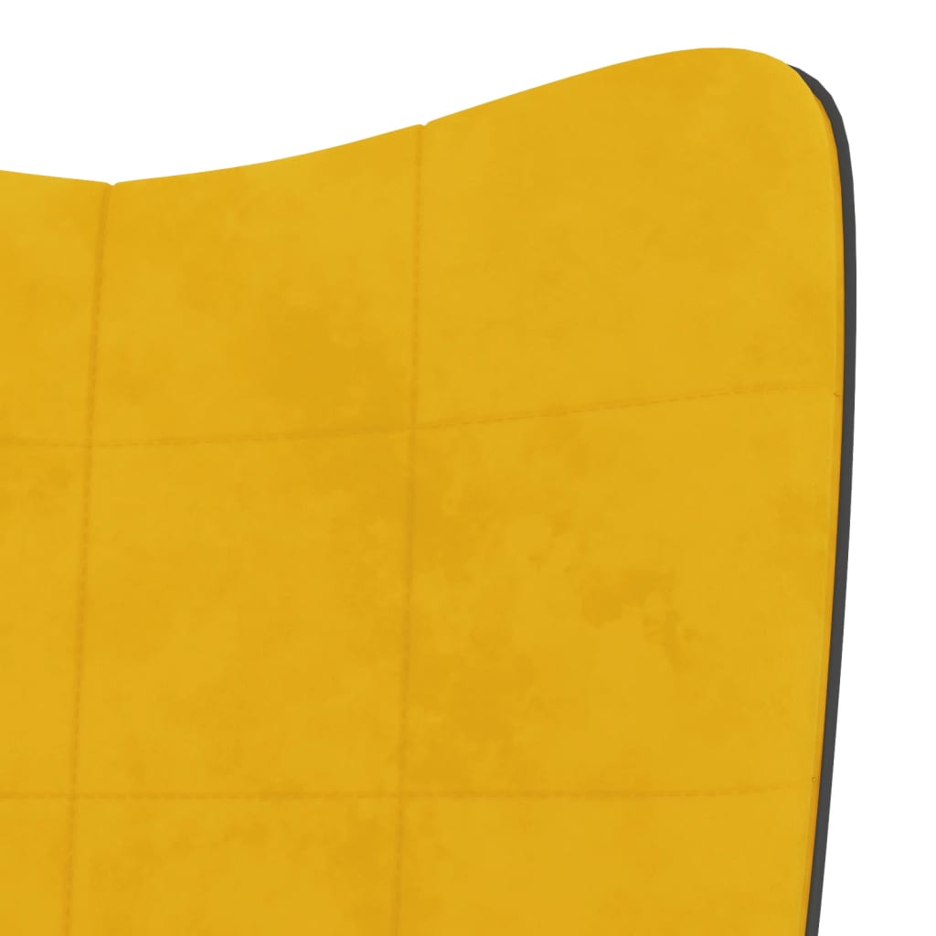 Poltrona Relax con Poggiapiedi Giallo Senape in Velluto e PVC - homemem39