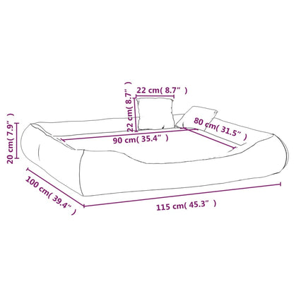 Cuccia per Cani con Cuscini Neri 115x100x20cm in Tessuto Oxford - homemem39