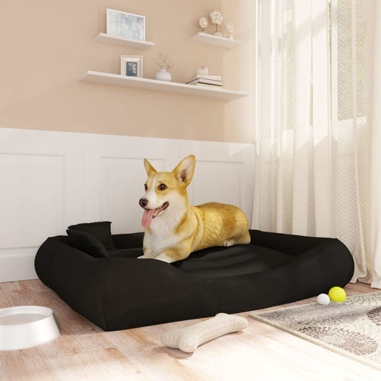 Cuccia per Cani con Cuscini Neri 115x100x20cm in Tessuto Oxford - homemem39