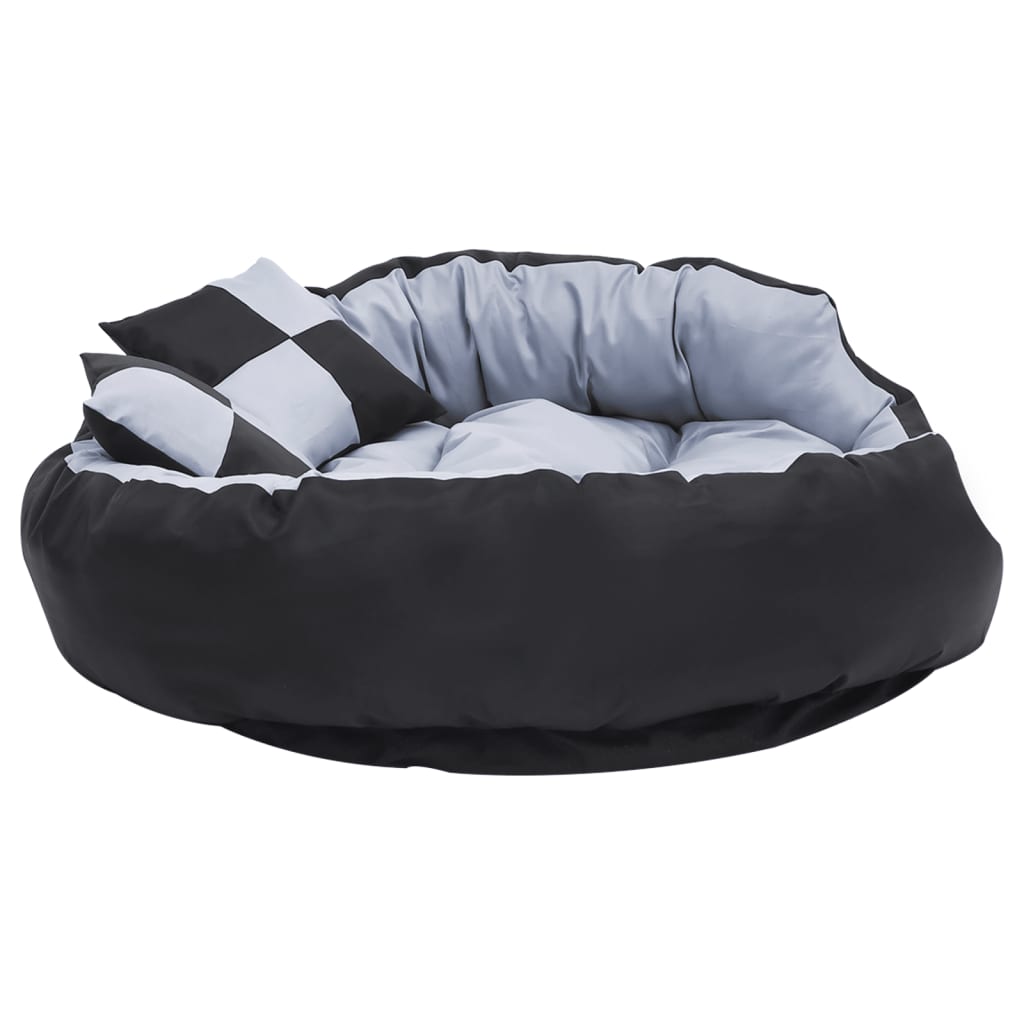 Cuscino per Cani Reversibile Lavabile Grigio e Nero 110x80x23cm - homemem39