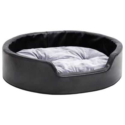 Lettino per Cani Nero e Grigio 69x59x19 cm Peluche e Similpelle - homemem39