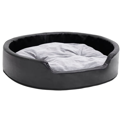 Lettino per Cani Nero e Grigio 79x70x19 cm Peluche e Similpelle - homemem39