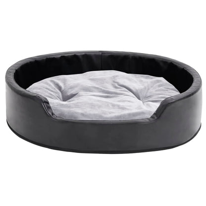 Lettino per Cani Nero e Grigio 79x70x19 cm Peluche e Similpelle - homemem39