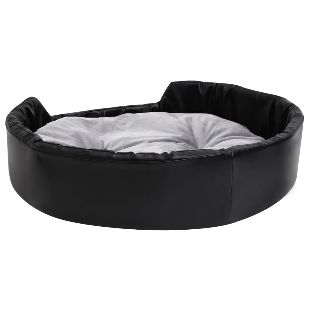 Lettino per Cani Nero e Grigio 90x79x20 cm Peluche e Similpelle - homemem39