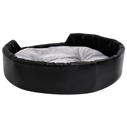 Lettino per Cani Nero e Grigio 90x79x20 cm Peluche e Similpelle - homemem39