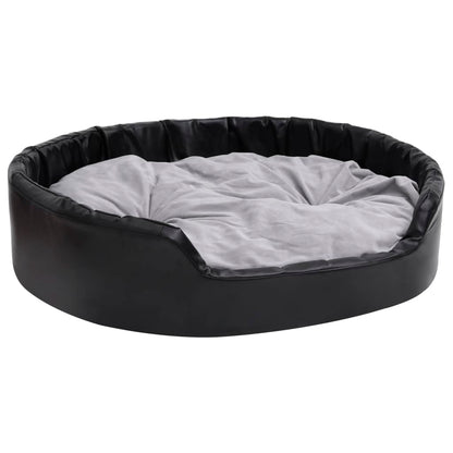 Lettino per Cani Nero e Grigio 99x89x21 cm Peluche e Similpelle - homemem39