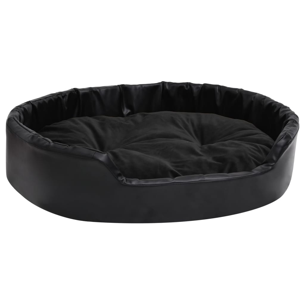 Lettino per Cani Nero 90x79x20 cm in Peluche e Similpelle - homemem39