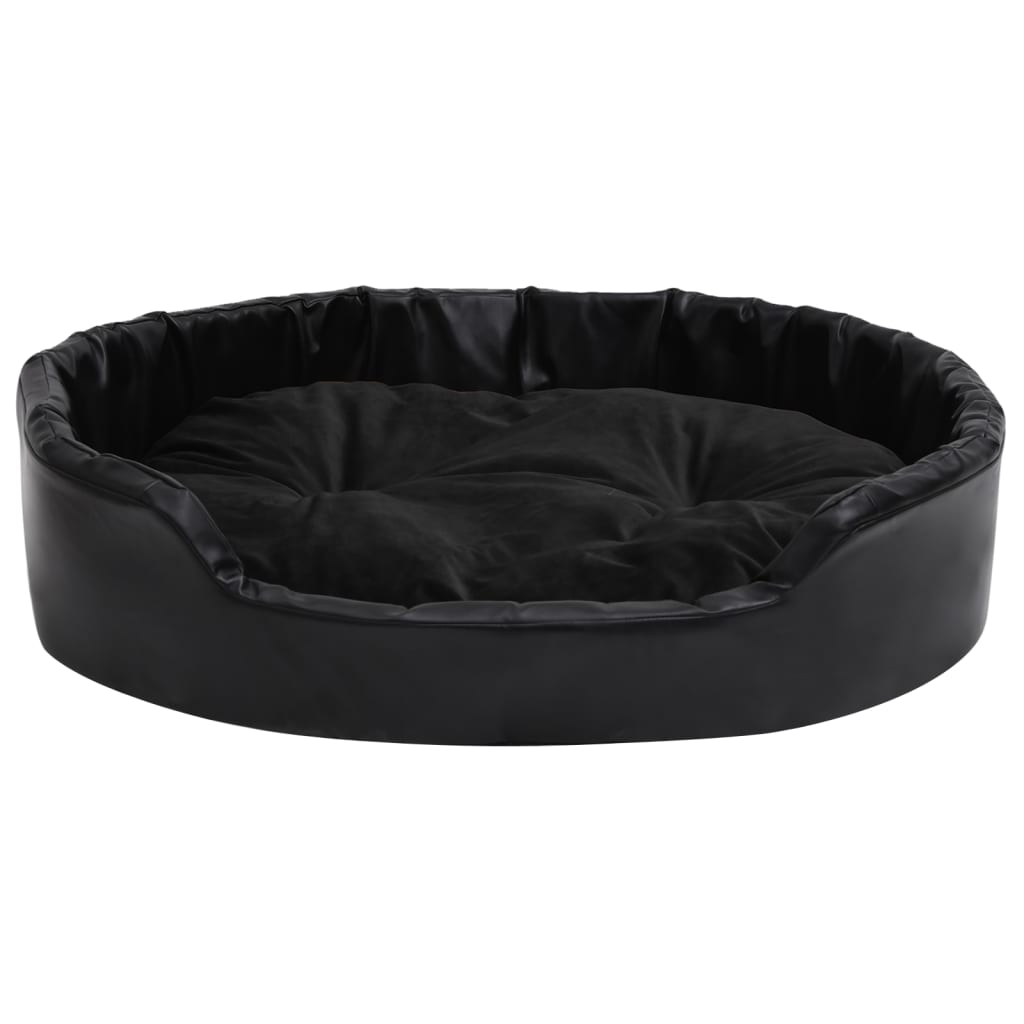 Lettino per Cani Nero 90x79x20 cm in Peluche e Similpelle - homemem39