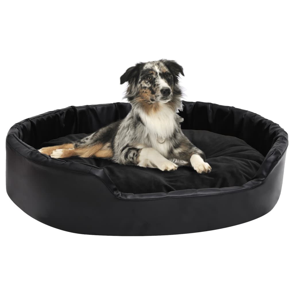 Lettino per Cani Nero 90x79x20 cm in Peluche e Similpelle - homemem39